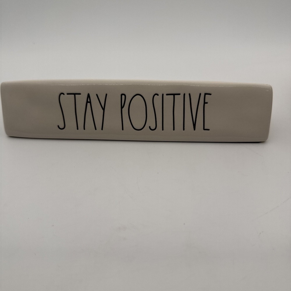 Rae Dunn Desk Plaque 'STAY POSITIVE' Artisan Collection